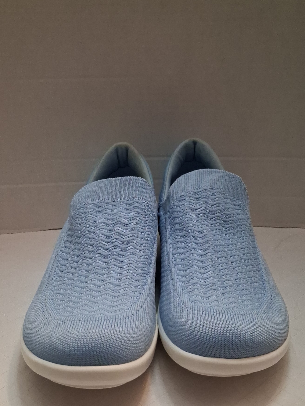 Alegria By PG LITE Size 11 (42) Women's Slip-On Knit Comfort Shoes In Light Blue
